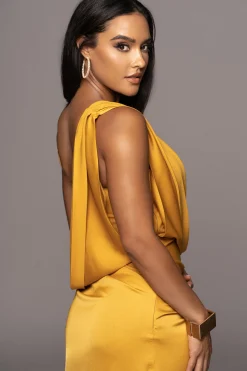 JLUXLABEL Yellow KRISTIANA SLIT DRESS