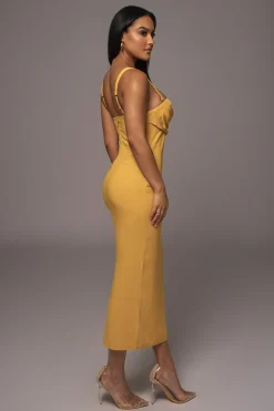 JLUXLABEL Yellow Linen Visions Of You Dress