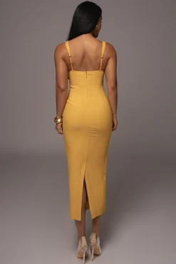 JLUXLABEL Yellow Linen Visions Of You Dress