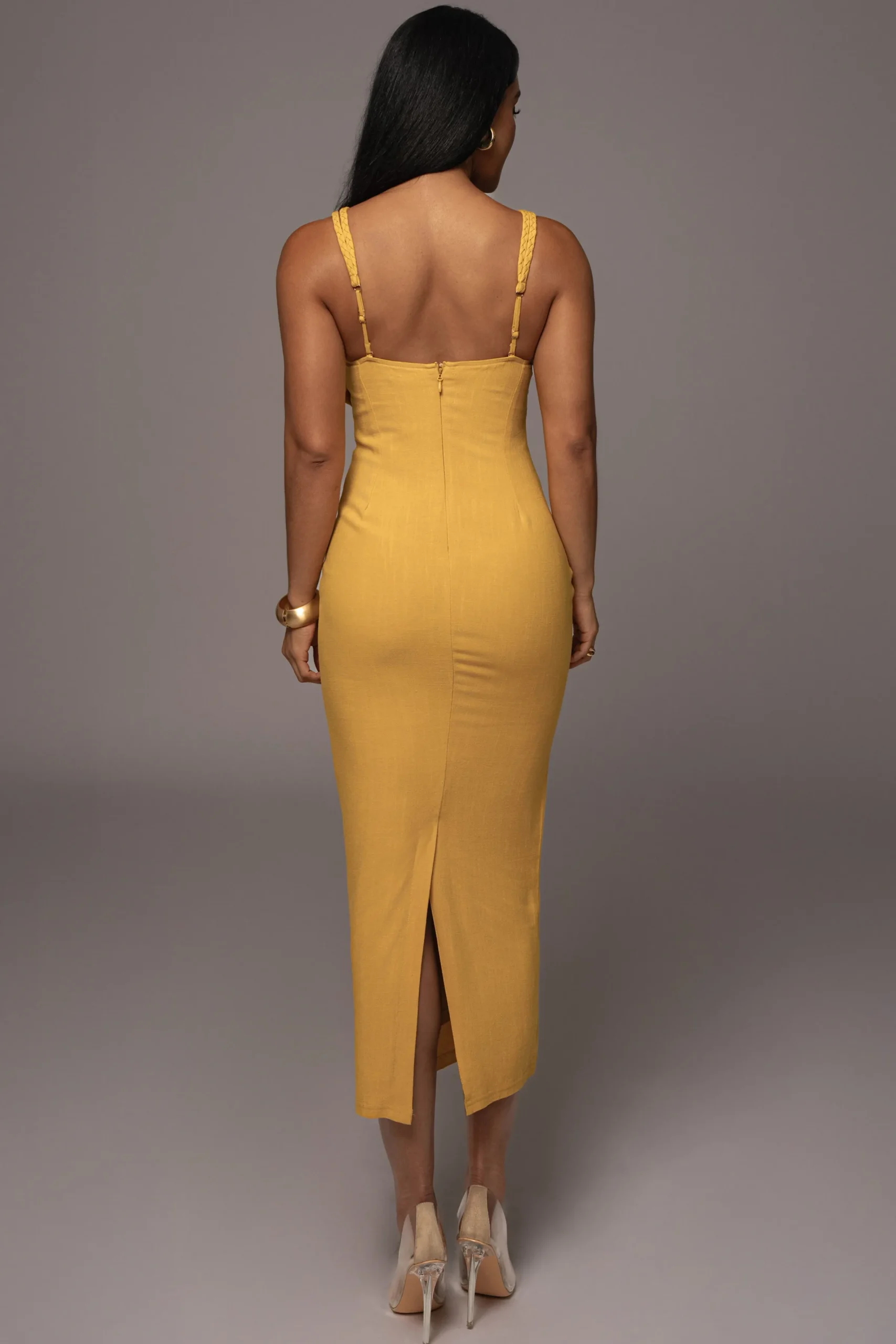 JLUXLABEL Yellow Linen Visions Of You Dress