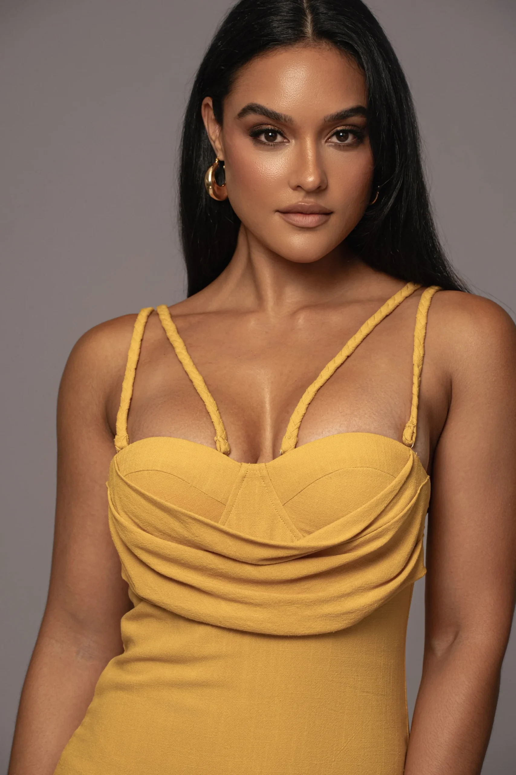 JLUXLABEL Yellow Linen Visions Of You Dress