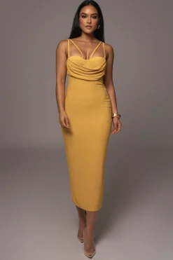 JLUXLABEL Yellow Linen Visions Of You Dress