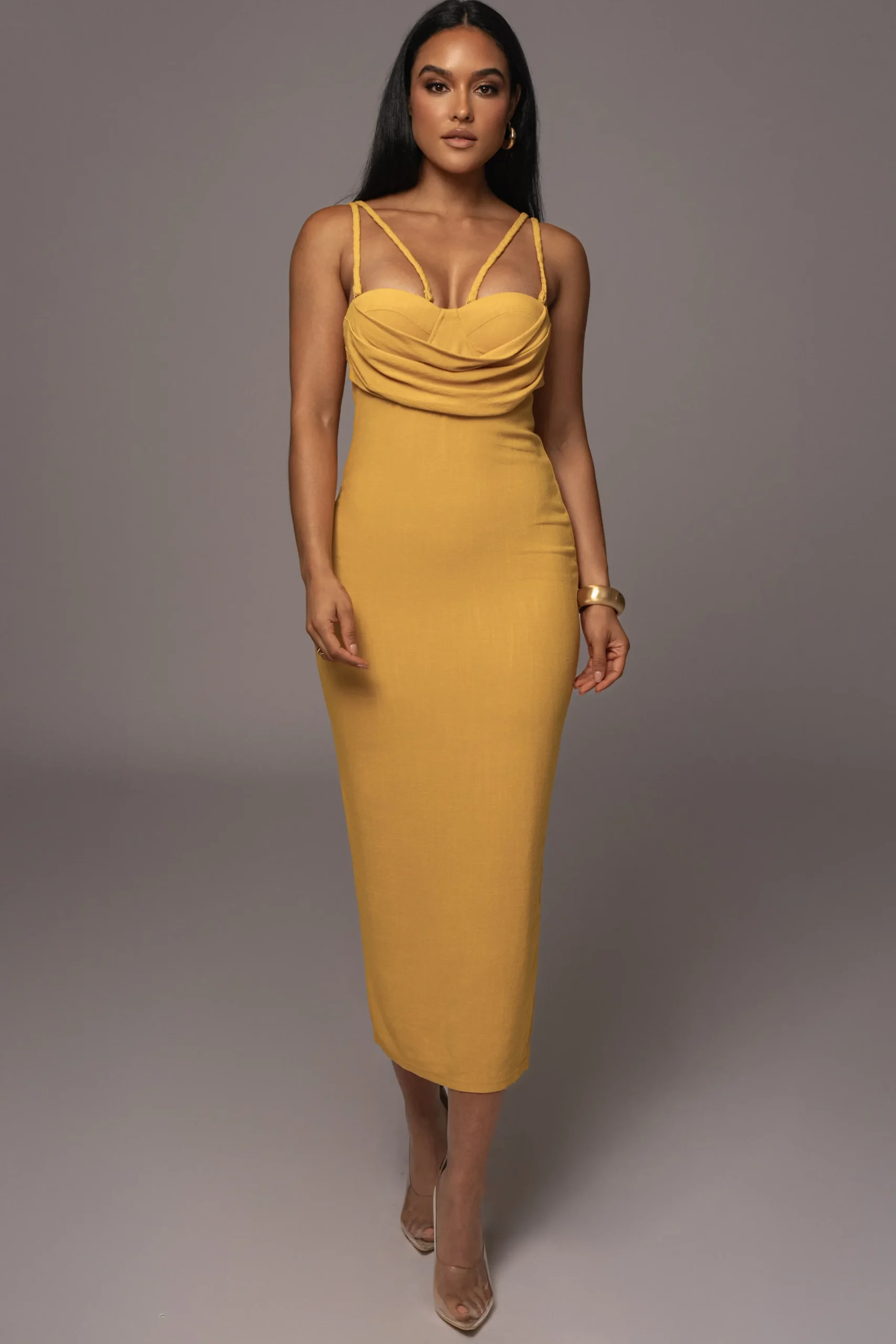 JLUXLABEL Yellow Linen Visions Of You Dress