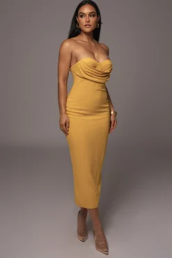 JLUXLABEL Yellow Linen Visions Of You Dress
