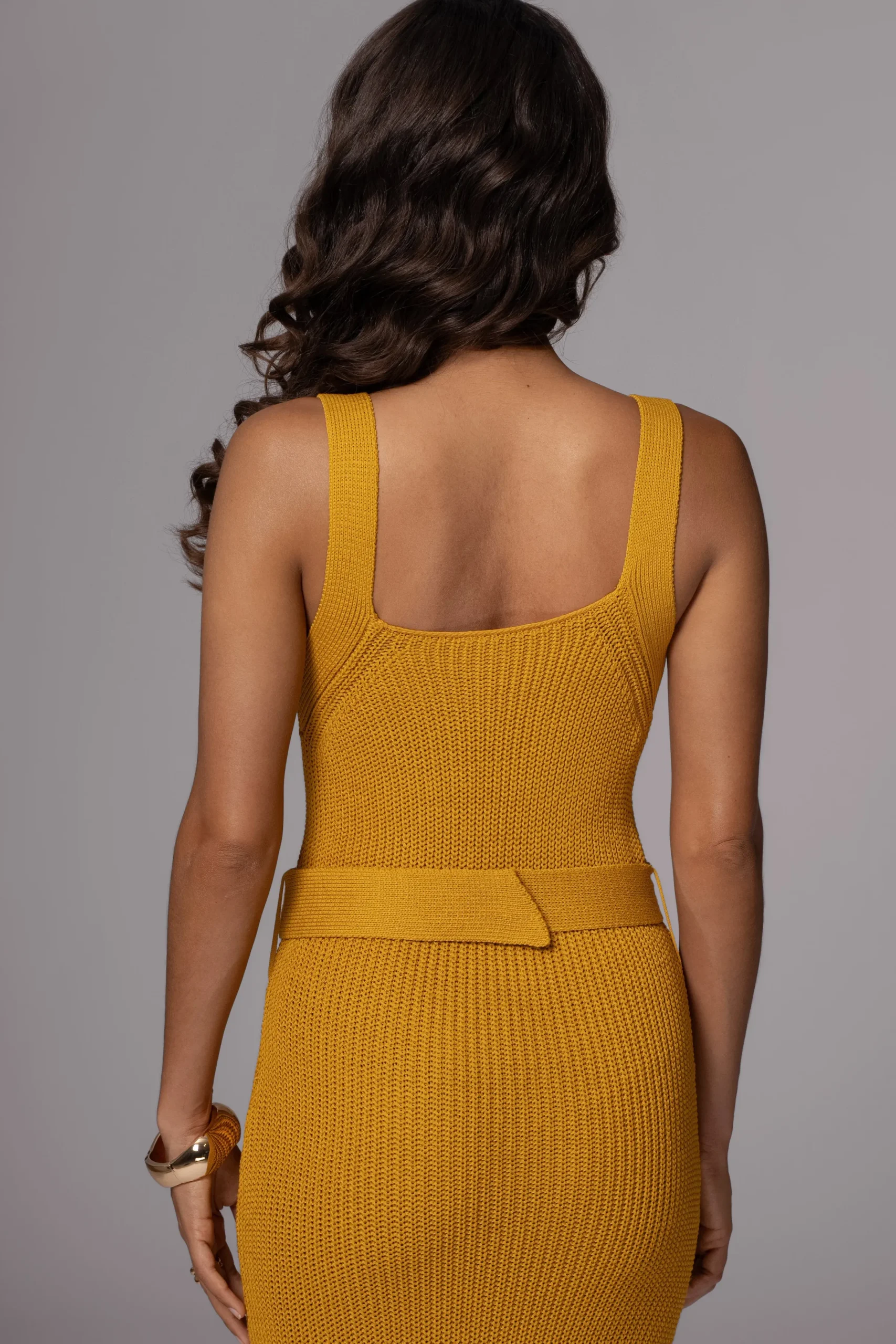 JLUXLABEL Yellow Moonrise Ribbed Maxi Dress