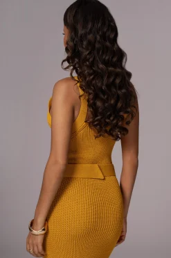 JLUXLABEL Yellow Moonrise Ribbed Maxi Dress