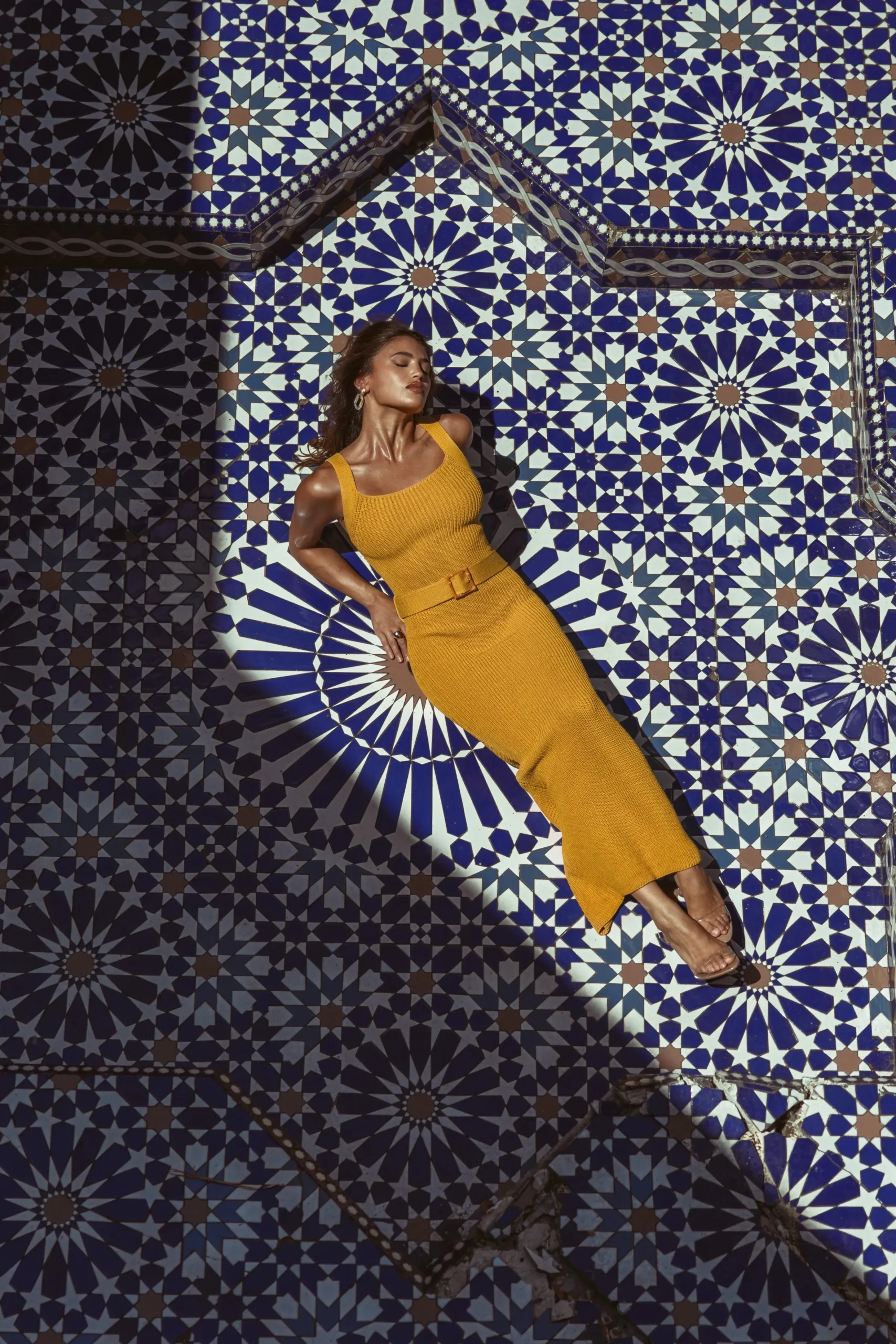 JLUXLABEL Yellow Moonrise Ribbed Maxi Dress