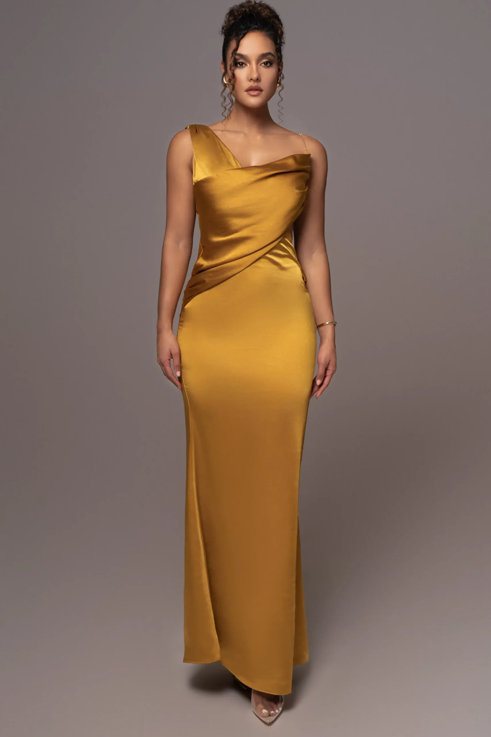 JLUXLABEL Yellow Satin Belle Maxi Dress