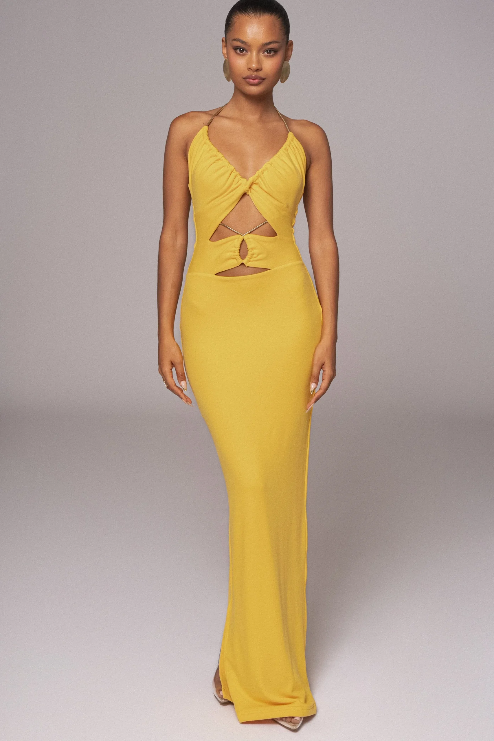JLUXLABEL Yellow Secret Bloom Maxi Dress