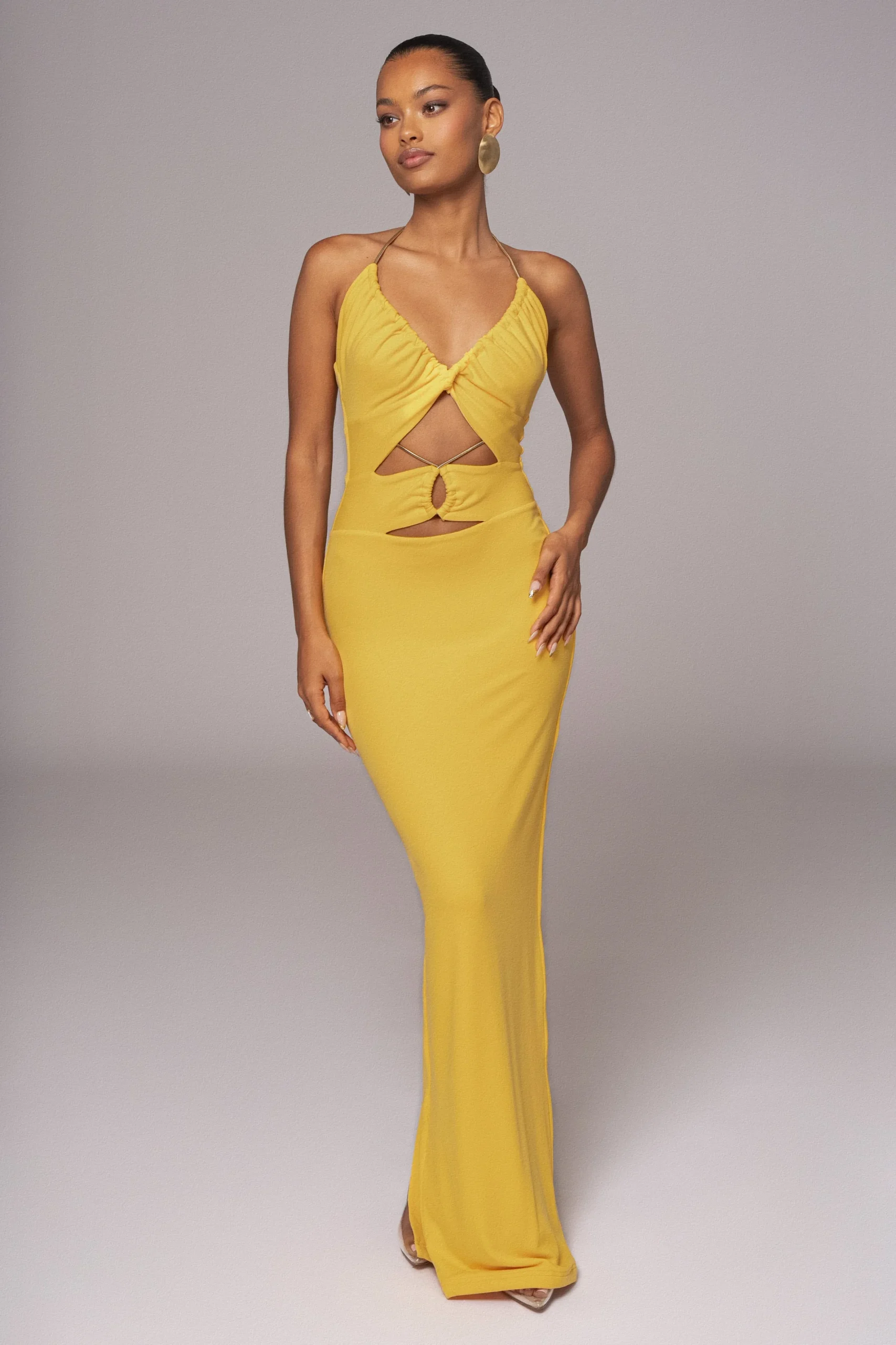 JLUXLABEL Yellow Secret Bloom Maxi Dress