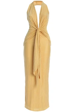 JLUXLABEL Yellow Under The Moonlight Drape Dress