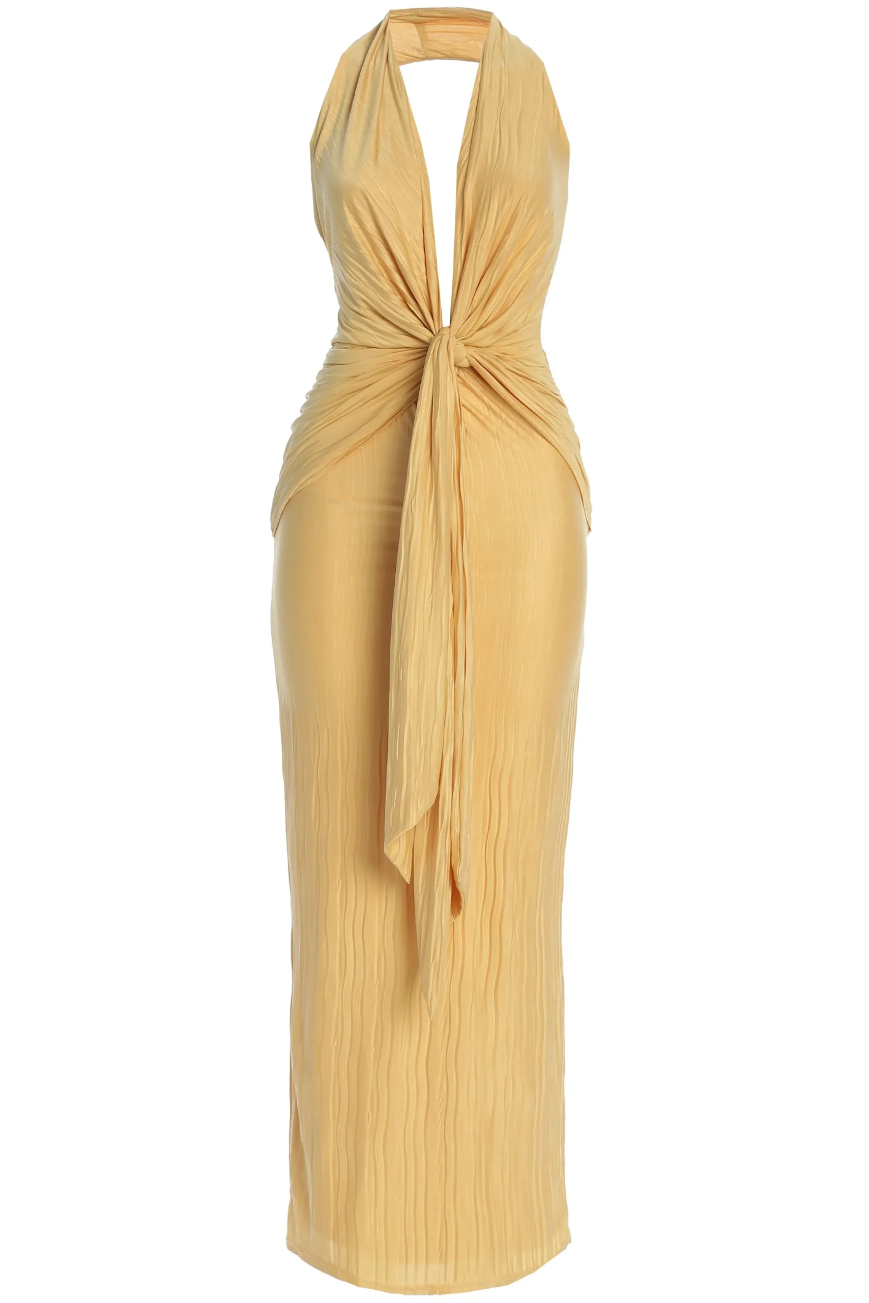 JLUXLABEL Yellow Under The Moonlight Drape Dress